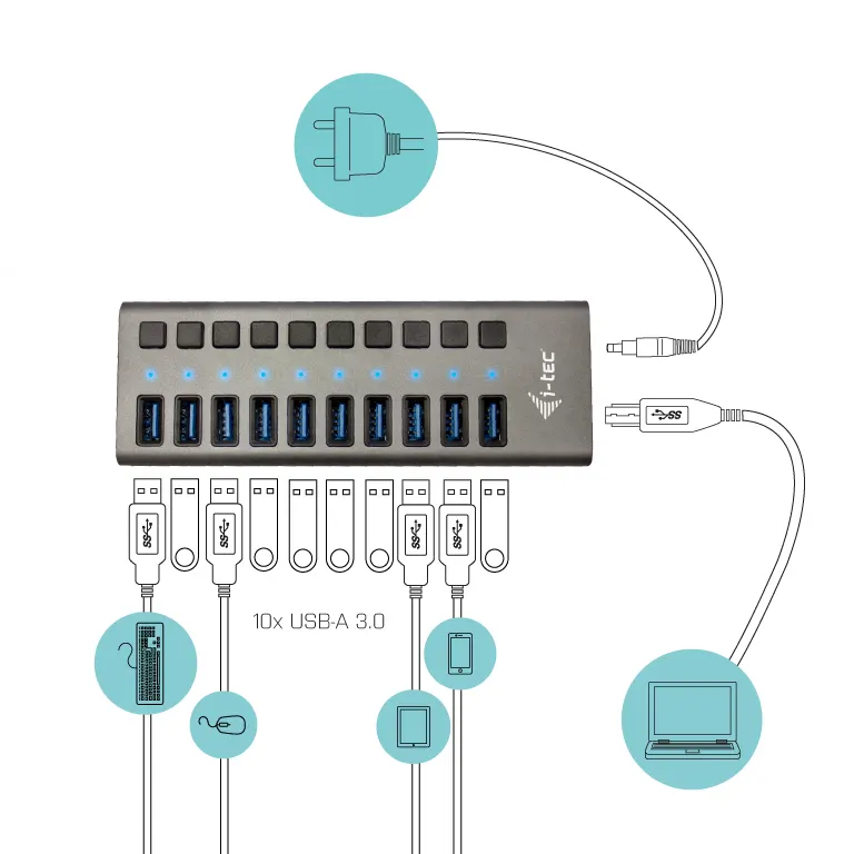 i-tec USB 3.0 Charging HUB 10 port